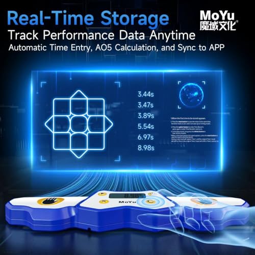 Image of MoYu AI Bluetooth Speed Cube Timer | Mobile App Connectivity & Anti-Slip Pads | Reliable Speedcubing Timer for Practice & Competition