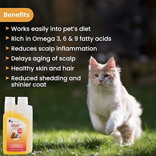 WIGGLES-Wicoat-Dog-Skin-Coat-Supplement-Syrup-Cat-250ml-Multivitamins-Itchy-Dry-Skin-Care-Treatment-Sardine-Fish-Oil-Flaxseed-Oil-Soybean-Oil