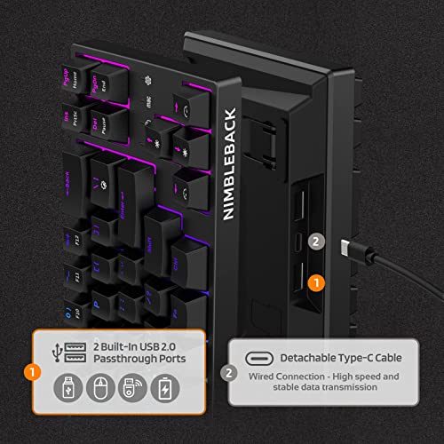 Image of LTC NB681 Nimbleback Wired 65% Mechanical Keyboard, RGB Backlit Ultra-Compact 68 Keys Gaming Keyboard with Hot-Swappable Switch and Stand-Alone Arrow /Control Keys (Hot Swappable Red Switch, Black)
