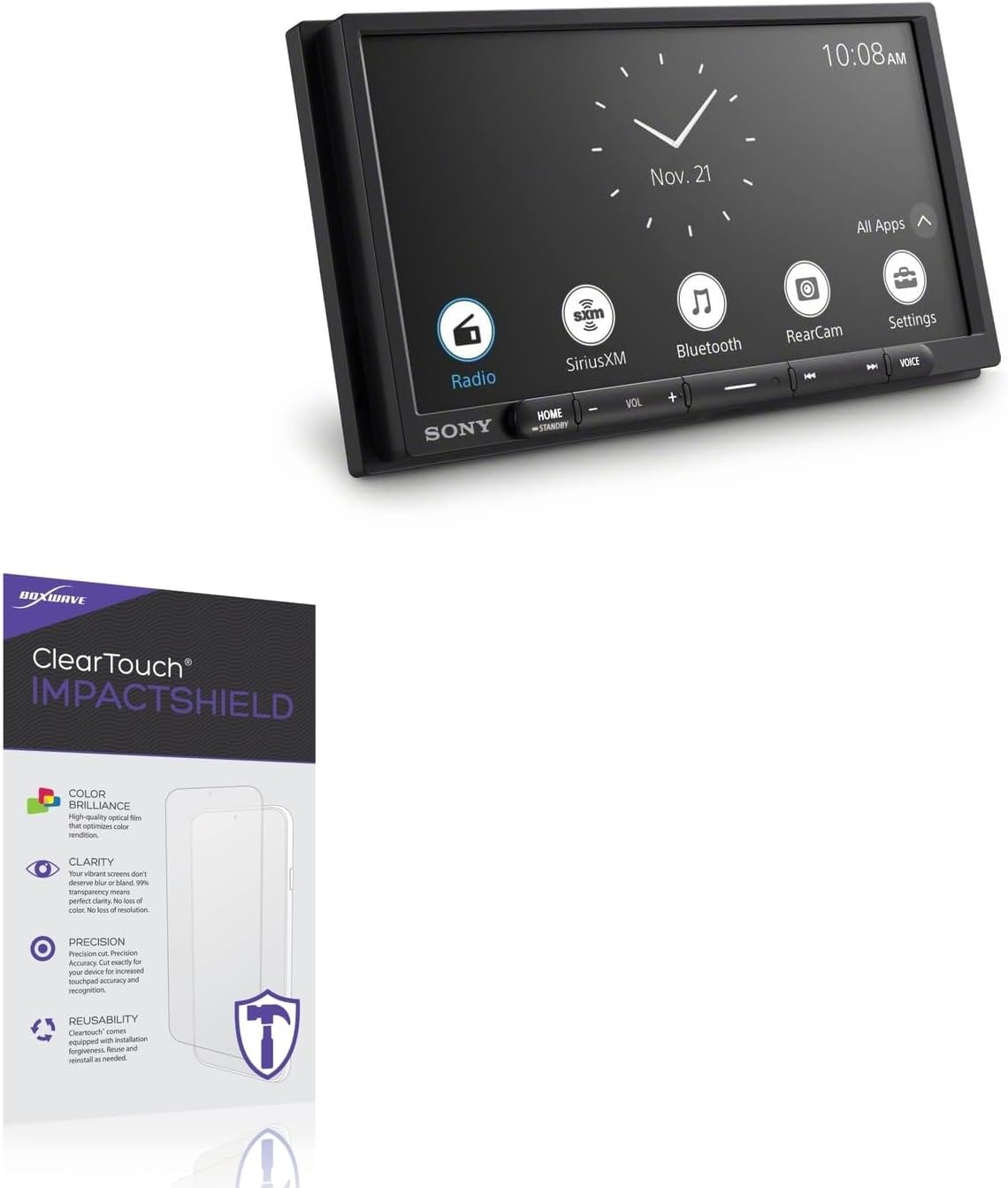 BoxWave Screen Protector Compatible with Sony XAV-AX3700 - ClearTouch ImpactShield (2-Pack), Impenetrable Screen Protector Flexible Film