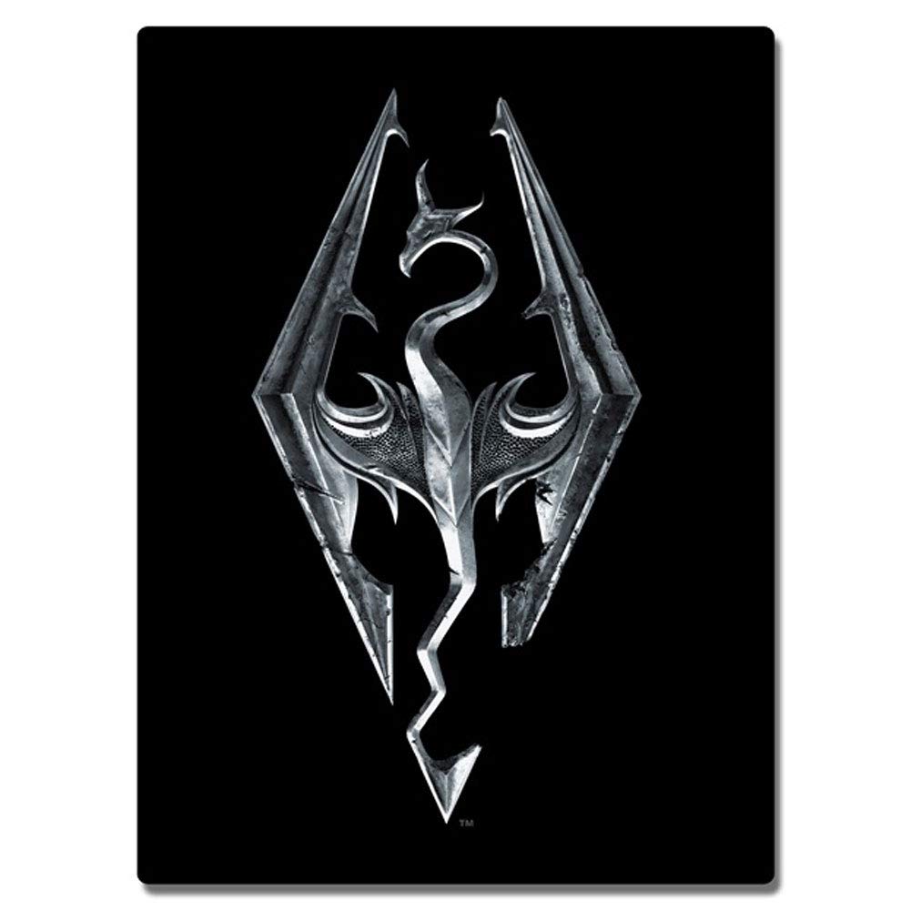 JUST FUNKY Skyrim Dragon Emblem Lightweight Fleece Throw Blanket | 45 x 60 Inches