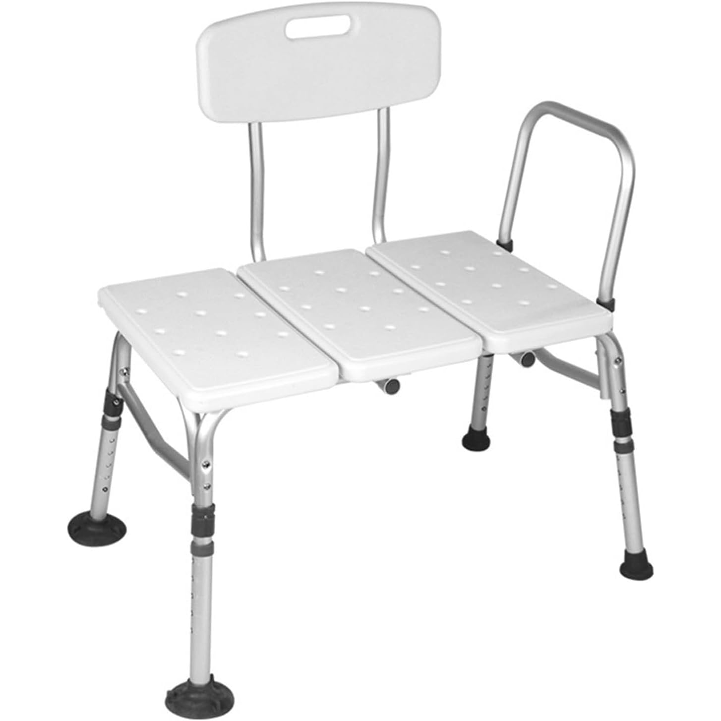 Banco de transferencia para silla de ducha, diseño antideslizante con brazos y respaldo, ajustes de altura ajustables para personas mayores y mujeres embarazadas, fácil montaje