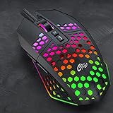 Ratón RGB personalizado: Hasta 7 efectos de iluminación RGB predeterminados. Se pueden ajustar diferentes modos de iluminación. Cree una fiesta visual excepcional para el uso diario y mejore la atmósfera competitiva para las necesidades de juego, más genial cuando se usa.