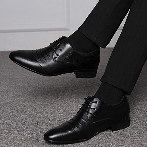 Shoes Suit Shoe Casual Shoes Male Wedding Lace Leather Men Comfortable Business Men's Leather Shoes Fashion Shoes (Black, 46)3