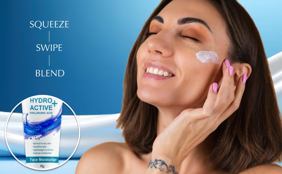 Image of Siso Hydro Active+ Face Moisturizing Cream 75g | Vitamin B5, Hyaluronic Acid, Shea Butter & Glycerin | Deep Hydration & Non-Greasy Formula | Dry to Normal skin | For All Skin Types
