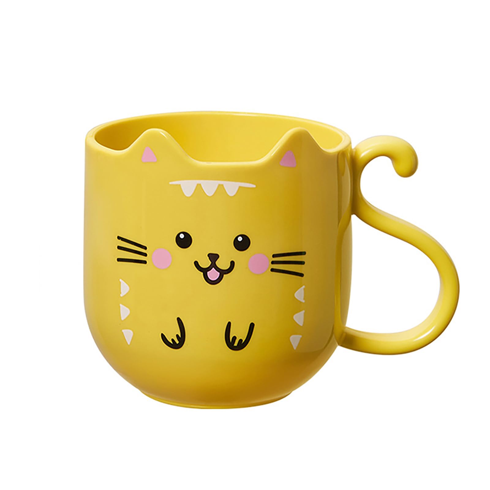 Thickened Mouthwash Cup Toothbrush Holder with Slip Resistant Base Perfectly for Kitten Lover Cartoon Wash Cup Creative Kitten Toothbrush Holder