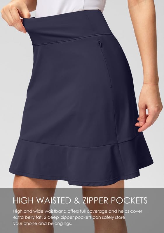 Viodia 20" Knee Length Skorts Skirts for Women with Pockets High Waisted Athletic Tennis Golf Skort for Casual Summer - Image 6