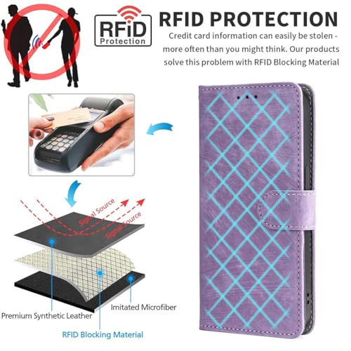 BAILI RFID Blocking Case for Oukitel C50, Kickstand, RFID Wallet Case for Oukitel C50-04 - Image 2