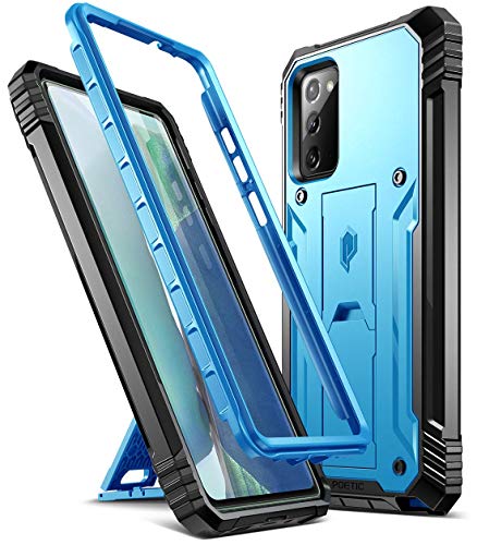 Poetic Revolution Series for Samsung Galaxy Note 20 Case, Full-Body Rugged Dual-Layer Shockproof Protective Cover with Kickstand, Without Built-in-Screen Protector, Blue