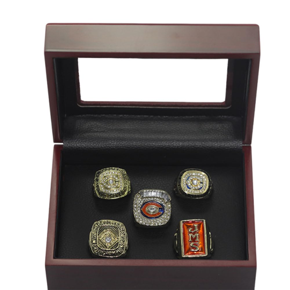 Anillos de Campeonato Fútbol coleccionables caja madera para fanáticos amigos talla 11