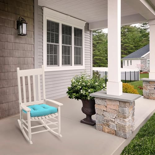 Image of Arden Selections Rocking Chair Cushion, 21 x 21, Rain-Proof, Fade Resistant, Cushion for Rocking and Outdoor Chairs 18 x 20, Pool Blue Leala (Pack of 4)