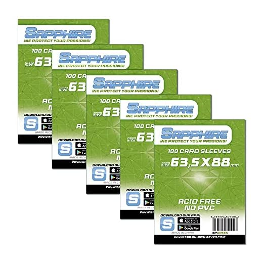 Red Glove - 5 Pack 100 Sapphire Sleeves Green 63,5 x 88 SPGREEN5P