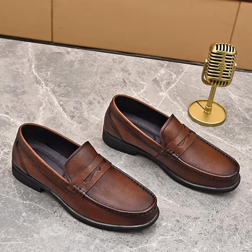 Leather Men Shoes Luxury Trendy Casual Slip On Formal Loafers Men Spring/Autumn Slip-On Sewing Flats4