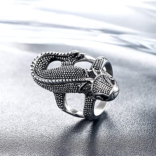 Bague en acier au titane homme anti rayure anneau lézard hypoallergénique