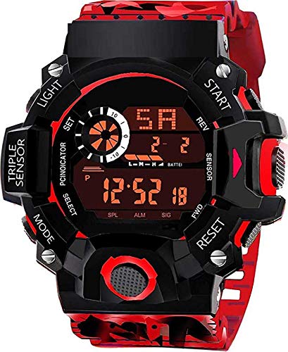 Image of SELLORIA Silicone Digital Watch Shockproof Multi-Functional Automatic Black Color Strap Waterproof Digital Sports Watch for Men Pack of 1, Water Resistance