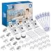 Baby Proofing, 43 Pcs Cabinet Locks Child Safety- 8 Magnetic Cabinet Locks+2 Keys, 16 Clear Corner Protectors, 10 Outlet Plugs, 6 Child Safety Locks, No Drill Required Baby Proof Set