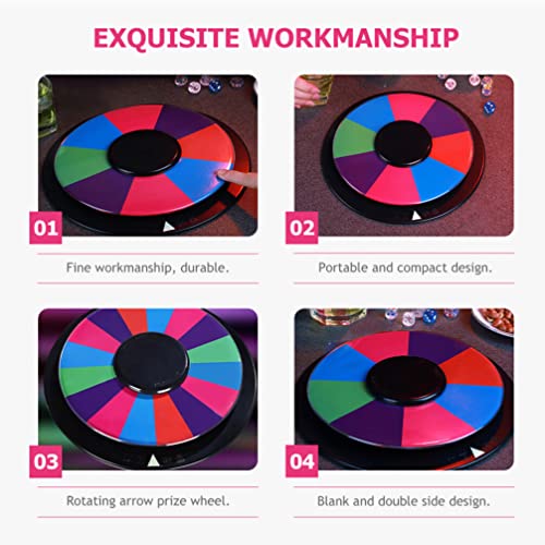 VALICLUD Double-Sided Prize Wheel 9.84 Inch Rotating Wheel for Party Games Classroom Activities Holiday Events with Diy Slots and Spinning Arrow - Image 4