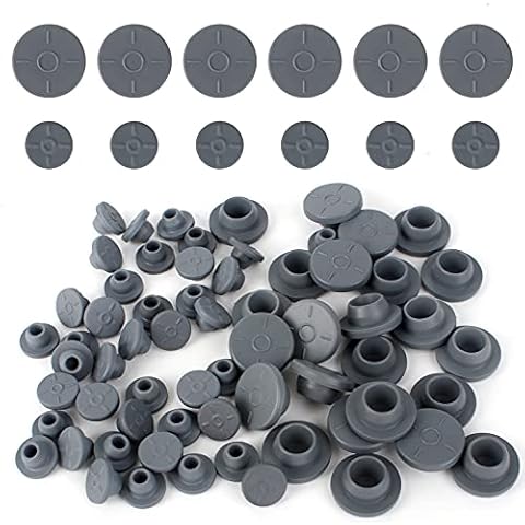 160Pcs Vial Tapón de Goma Tapón de Goma del Vial Tapón de Goma para Botella de Inyección 13 mm/7 mm Apertura de para Viales de vidrio y frascos de cultivo líquido Cover