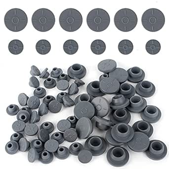 Lot De 5 Bouchons En Silicone Percés - Diamètre 15-19 Mm, Hauteur 35 Mm - Pour Tubes, Verrerie De Laboratoire, Aquariums