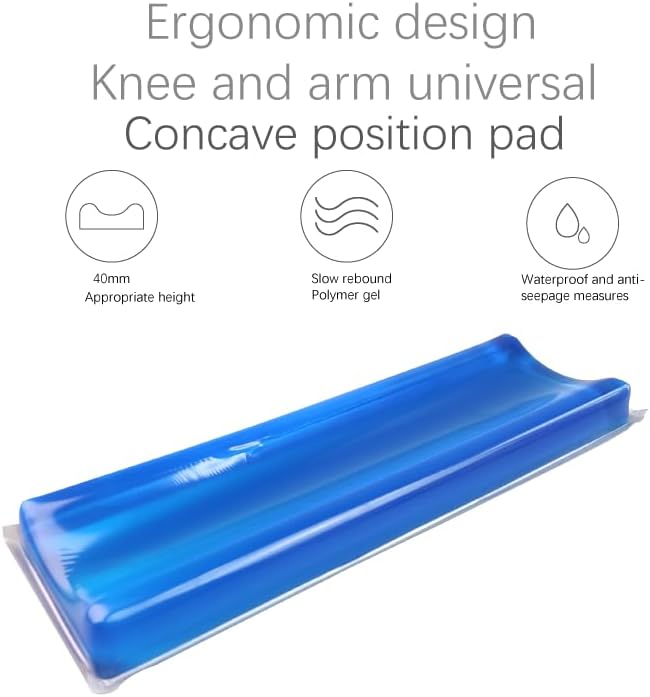 Medical Gel Concave Position Pad, Surgery Support Cushion for Prone Position, Arms and Knees, 19.7x5.9x1.6 inches