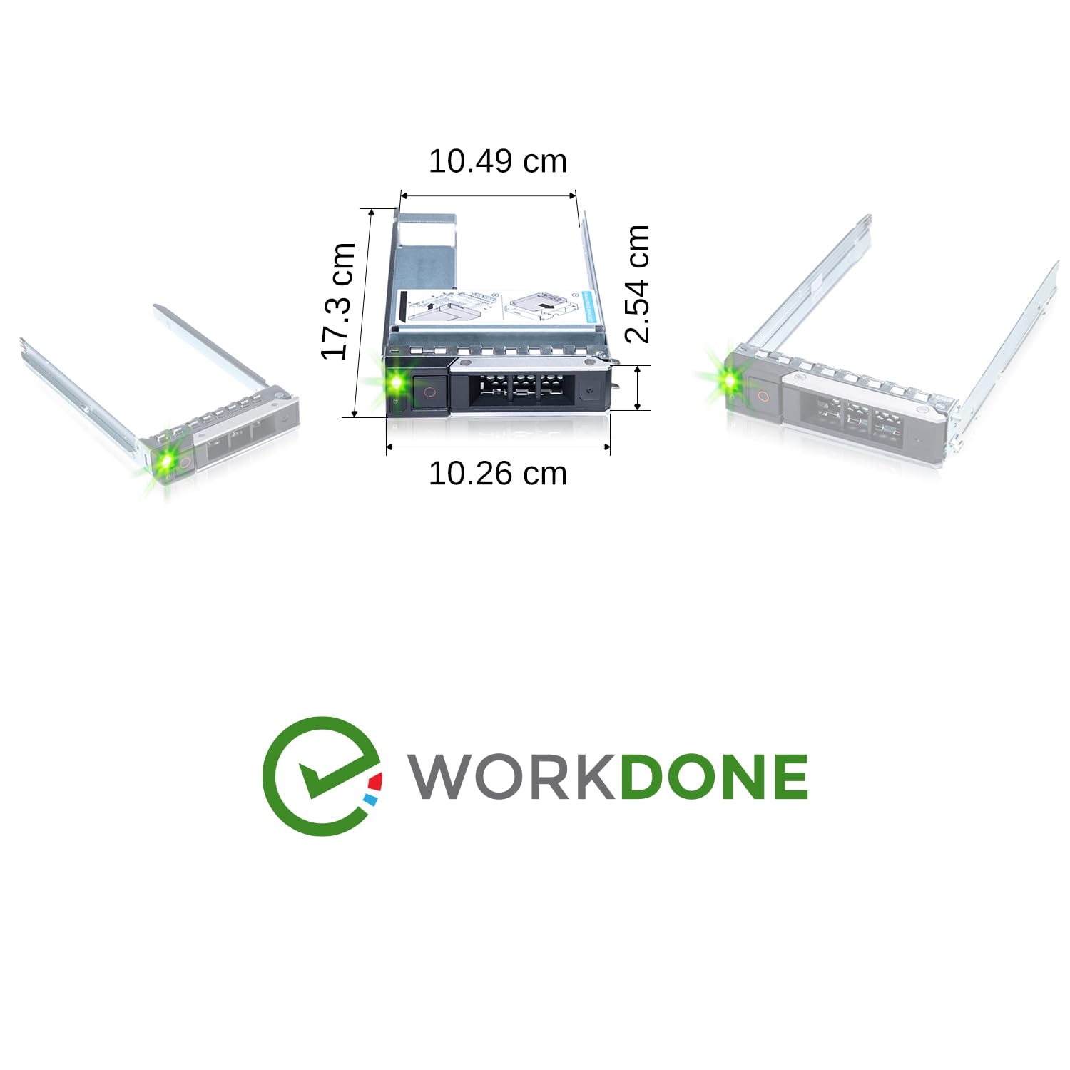 WORKDONE Pack de 6 - Caddy Disque Dur 3,5’’ avec Adaptateur HDD 2,5’’ - Compatible avec Les Dell PowerEdge serveurs 14-15e gén. - Mode d’Emploi - Étiquettes frontales - Tournevis - Vis Robustes