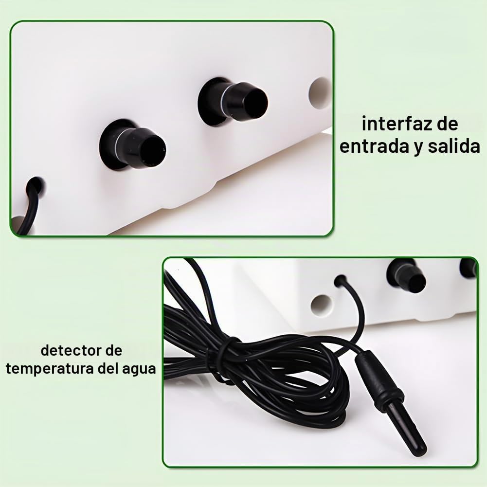 Enfriador de acuario con pantalla de temperatura en tiempo real, incluye bomba de agua y tubería, ideal para tanques hidropónicos, corales y medusas