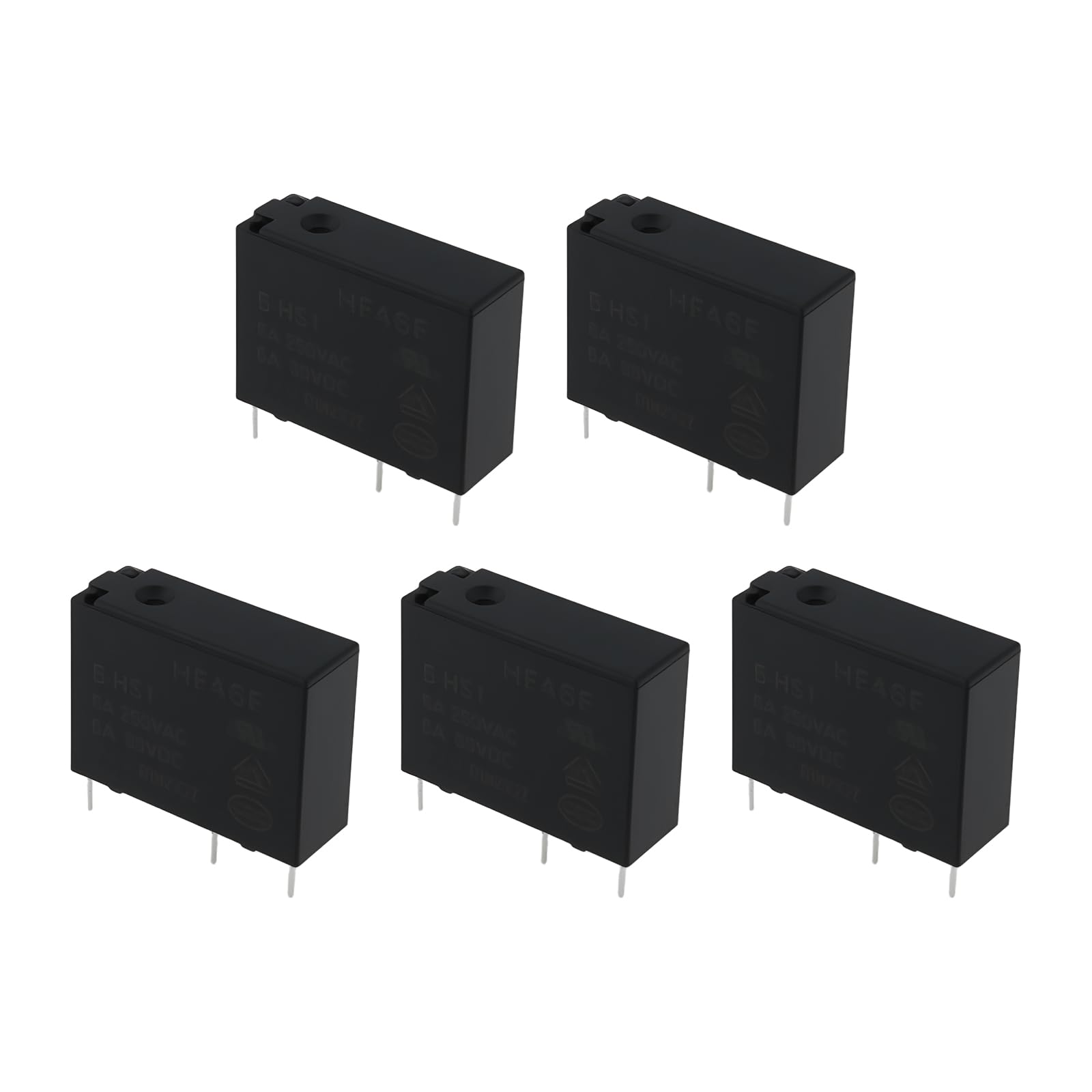 Micro Traders 5Pcs 4Pin Printing Relay HF46F-5-HS1 5A 250V for Model Making Electronics Sensors Actuators