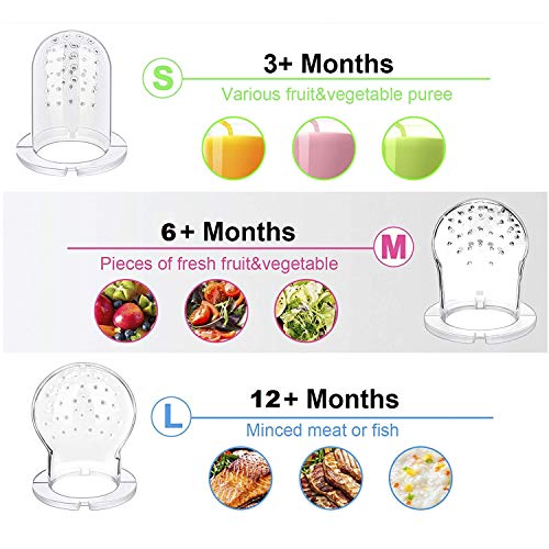 image for Gedebey Baby Food Pacifier Feeder – (2 Pack) Fruit Silicone with Pac