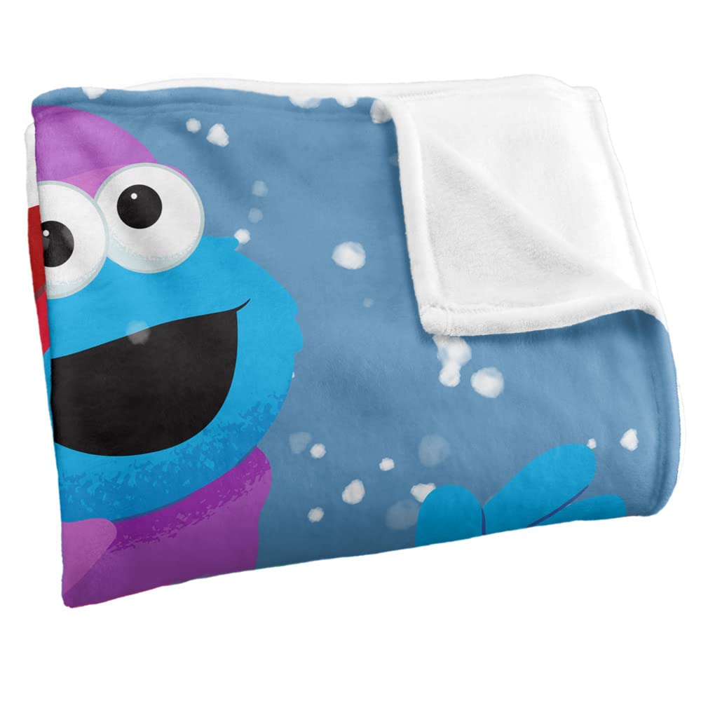 Sesame Street Furry Friends Forever Elmo Cookie Monster Snow Run Kids Silky Touch Blanket, 152 x 127 cm - Image 4