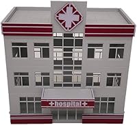 Vista 1 de Outland Models Escala HO del edificio del hospital del centro médico moderno del paisaje del ferrocarril