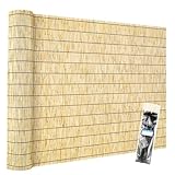 Tgzwme Estor enrollable de valla de caña natural, patio