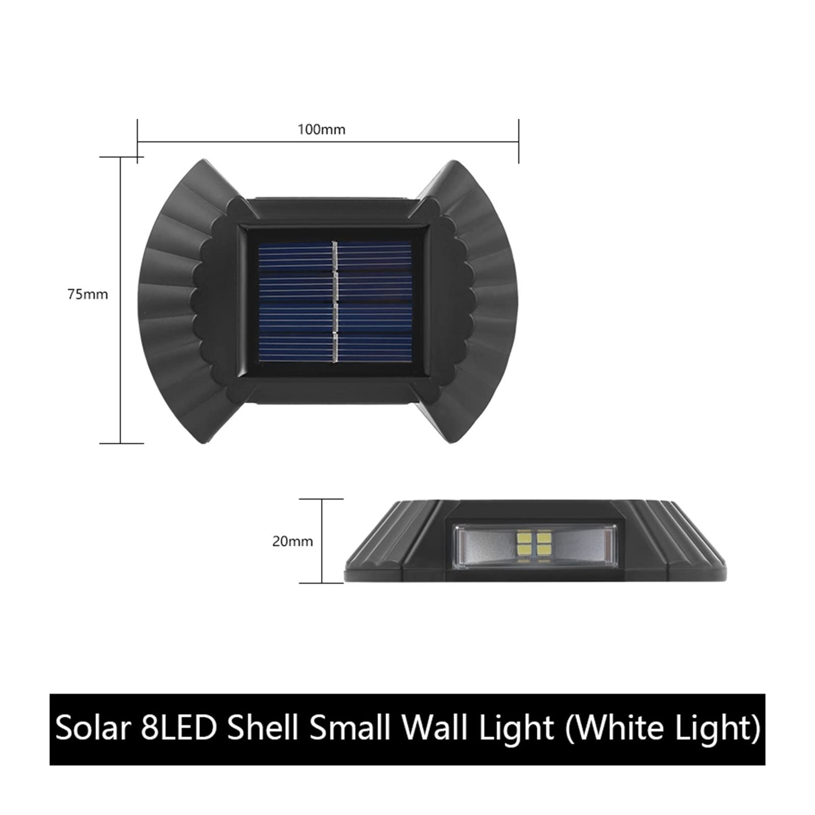Luz De Pared Solar Al Aire Libre Impermeable Balcón Luces For Patio Calle Paisaje Jardín Decoración Lámpara Brillante Y Suave(8LED White,8PCS)