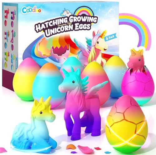 Einhorn Schlüpft Regenbogeneier für Kinder - 6 Stück Einhorn Spielzeug | Geburtstagsgeschenke, Osternest-Füller, Party-Mitschenke ab 3 4 5 6 7 8 Jahren, Einhorn Spielzeug für Mädch