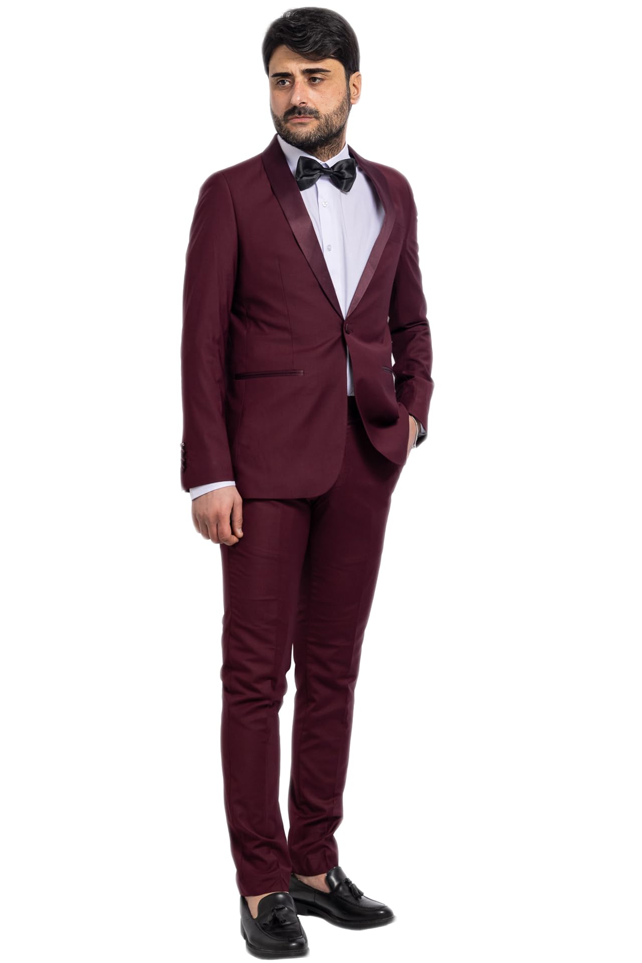Smoking Uomo Sartoriale Completo Elegante Vestito Casual Cerimonia VEQUE