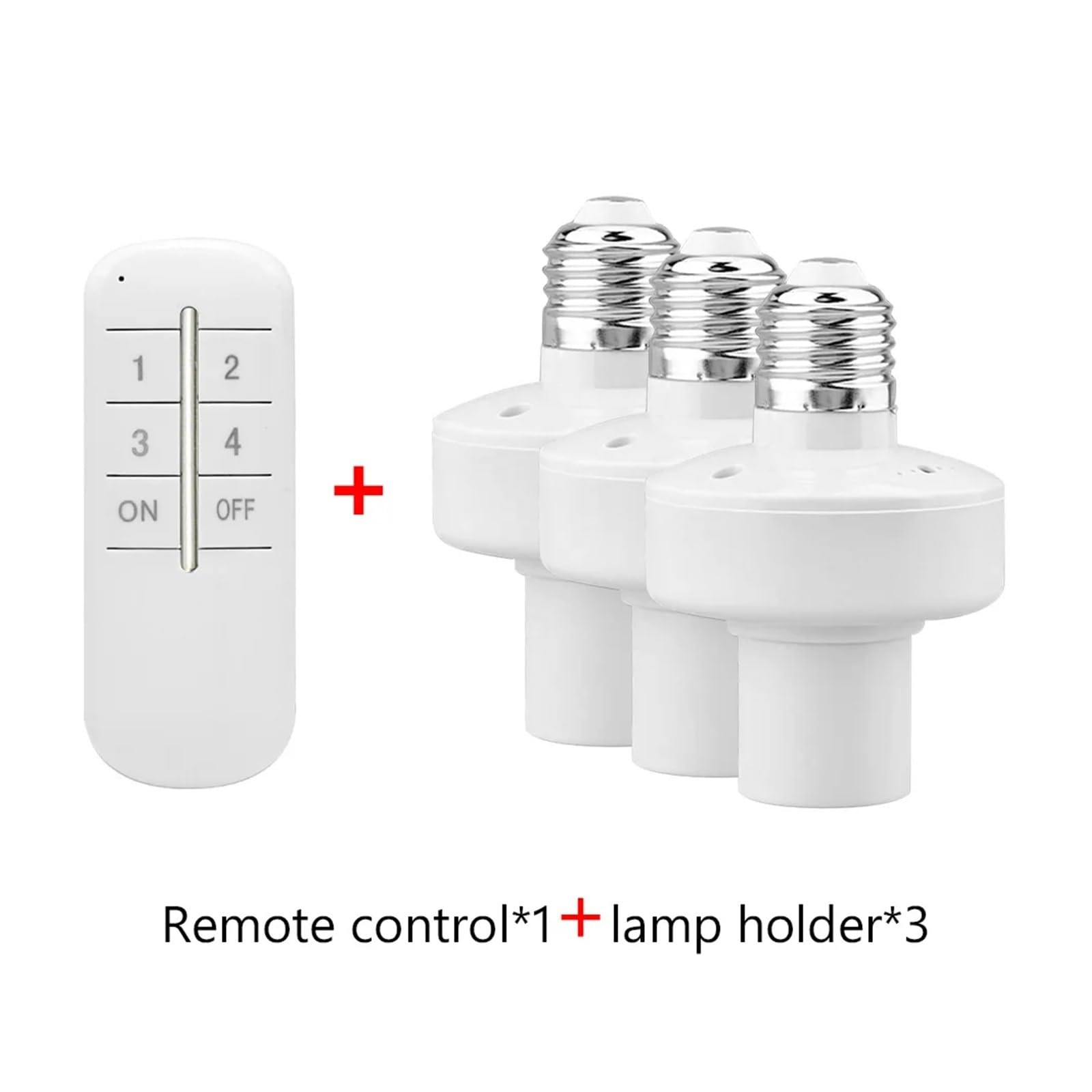 Generico Telecomando senza fili E27 Portalampada portalampada 20M for lampadine a LED Kit interruttore luce wireless AC180-250V(1Remote 3Holder)