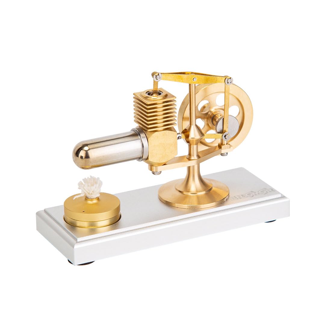 CreativeBlocker Stirlingmotor Model Erwachsen-Mini ENJOMOR Metall Stirlingmotor Funktionsfähig mit Alkohollampen, Dampfmaschine Heißluft Wuchtbalken, Experimentierkasten Wissenschaft Geschenk(RTR)