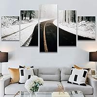 SIGNWIN 5 Panel Canvas Wall Art Winter Trees for Home Decorations Ready to Hang - 60