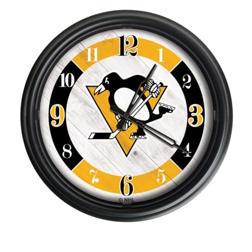 Holland Bar Stool Co. Pittsburgh Penguins Indoor/Outdoor LED Wall Clock