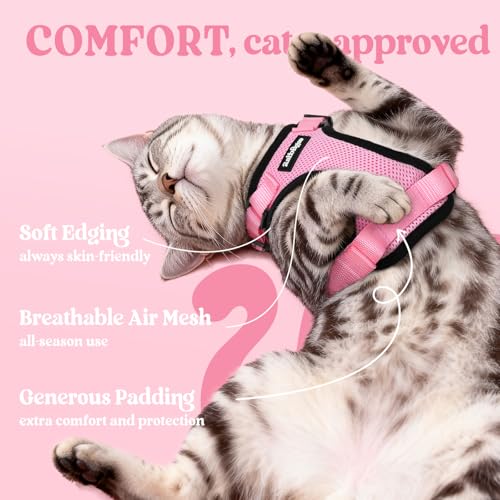 Image of rabbitgoo Cat Harness and Leash Set, Escape Proof Vest, Pink