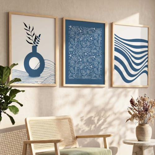 Image of HOTHOUSE Boho Painting Home Decorative Wall Art poster With Frame For Living Room Hotel Wall Decor Digital Reprint Set of 3 (19X25 inch)