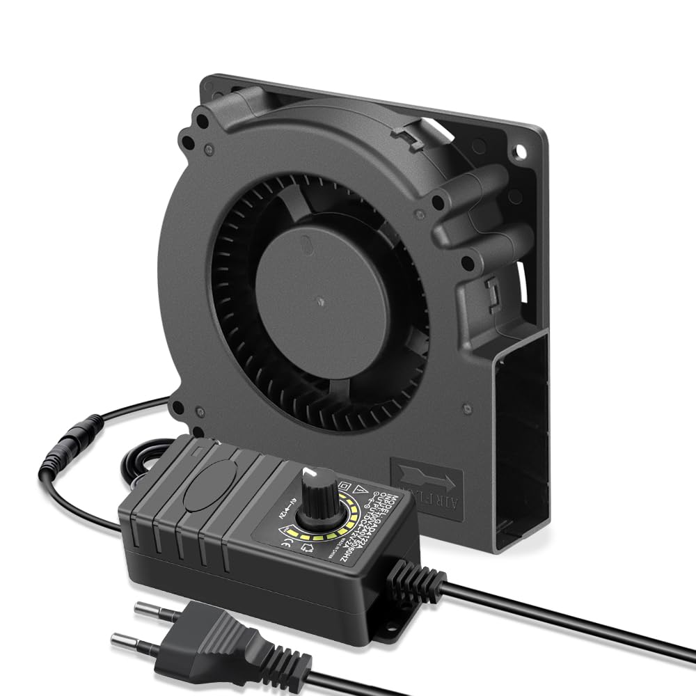 GDSTIME 120mm Gebläse Lüfter 230V 120x32 Radiallüfter 220V Dual Kugellager Radial Lüfter 120mm mit 4V -12V Geschwindigkeit Kontrolle für BBQ Camping Aufblasbar Kamin Belüftung