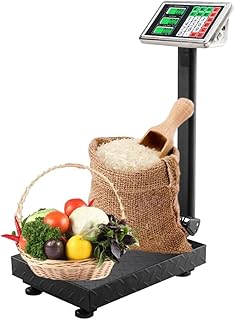 ADIBY Postal Scales 100KG/220lbs Heavy Duty Folding Digital Platform Postal Parcel Scales Commercial Digital Electronic Computing Platform Scale Scales Postal Shop Floor Scale Durable Large Platform