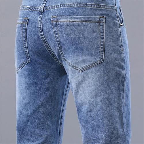 Men's Spring Fall Blue Slim Jeans – Casual Stretch Denim Pants, Stylish Trousers2