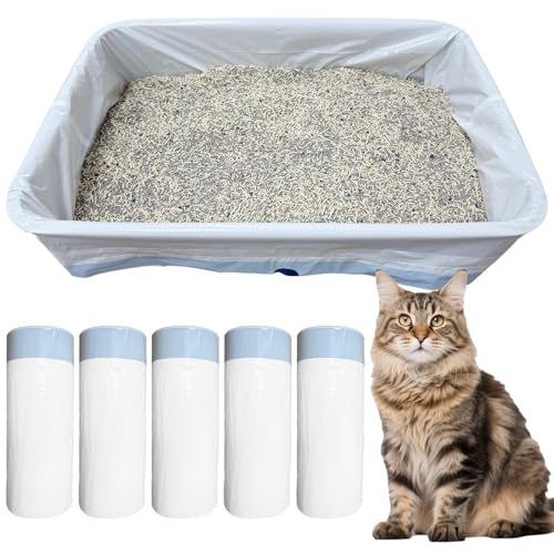 50 Count Jumbo Cat Litter Box Liners, 37"x18" Large Cat Litter Trash Bags with Drawstring, Tear Resistant Thick Kitty Box Pan Liners, Pet Supplies