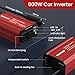 600W Car Voltage Converter Inverter DC 12V to AC 110V Ports Fast Charging Car Charger with Cigarette Lighter Plug with 2 Sockets and 2 USB for Business Trips and Vacation
