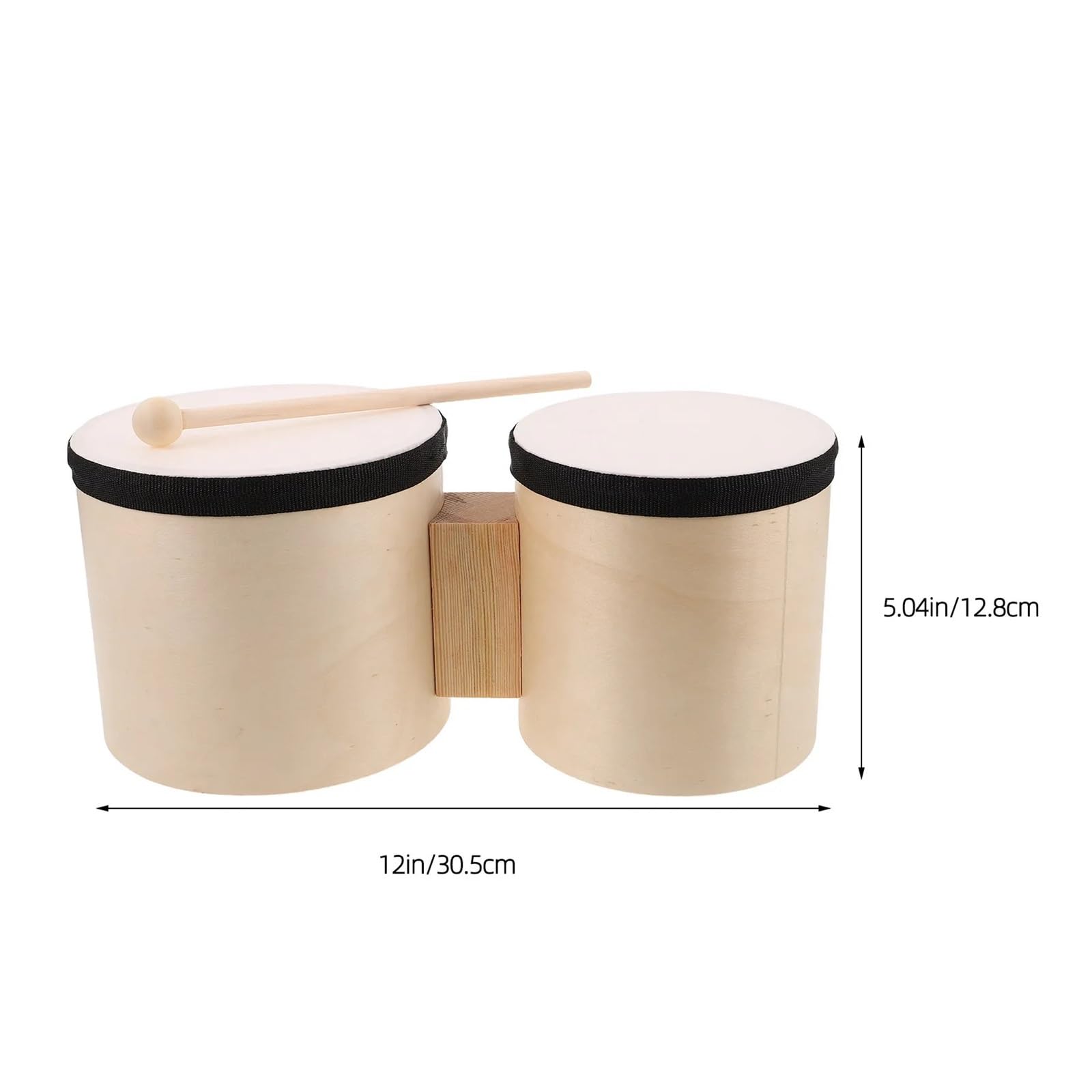 Bongos 1 Juego de batería Bongos madera, instrumento percusión manual 5 y 6 pulgadas for principiantes, educación musical, danza