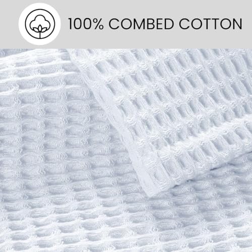 Image of 100% Combed Cotton Waffle Blanket for Bed,Sofa,Couch,| White |Queen -90X90 INCHES -Lightweight and Breathable Soft Woven AC Blankets,Throw for Summer, Spring, Winter, All Season