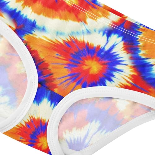 Joisal Girls Underwear Toddlers 2t Cotton Little Girl Panties Designer Briefs Underpants Orange Blue Tie Dye Swirls4
