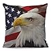 WONDERTIFY Funda de cojín con diseño de águila de Estados Unidos, diseño de bandera de Estados Unidos, con la bandera de Estados Unidos, para hombres y mujeres, blanco, 45 x 45 cm