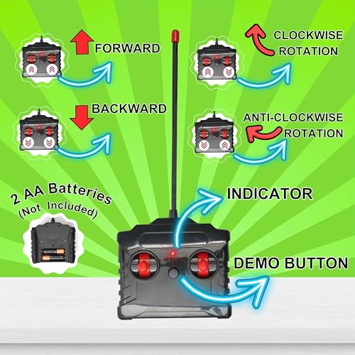 Image of Gooyo GY-0242 Rechargeable Stunt Car Toy for Kids with Tornado Rotation, Reverse Drive Function, Demo Mode, Lighting Effect & Music | Remote & USB Included | Power Source: in-Built Battery | Green